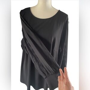 Adrianna Papell Sheer Lace Long Sleeve Top Size 2X